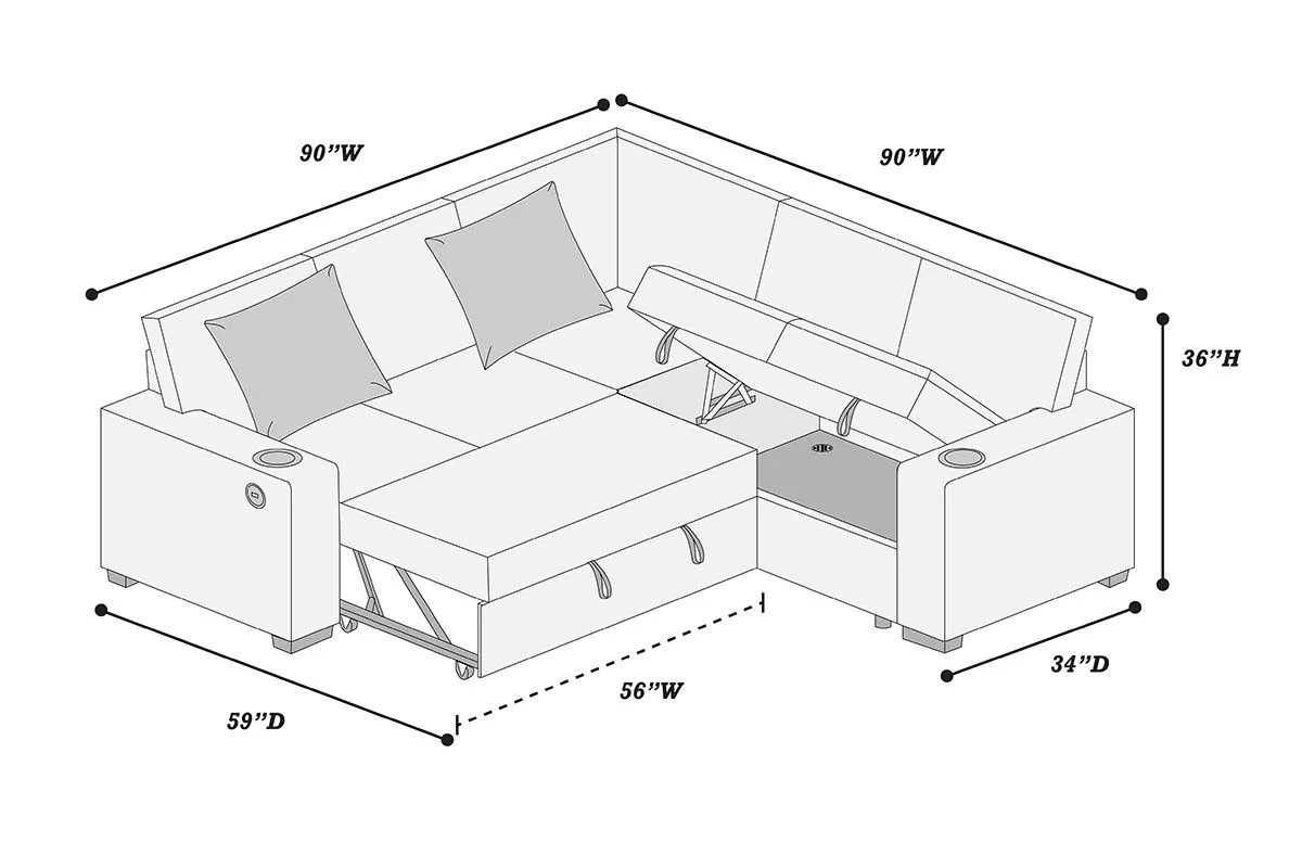 3-Piece Convertible Sectional