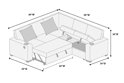 3-Piece Convertible Sectional