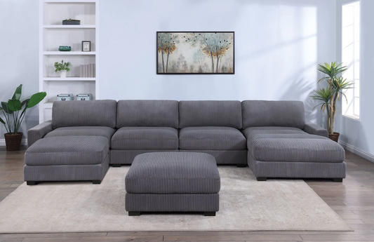 GRAY WIDE-WELT CORDUROY Modular Set