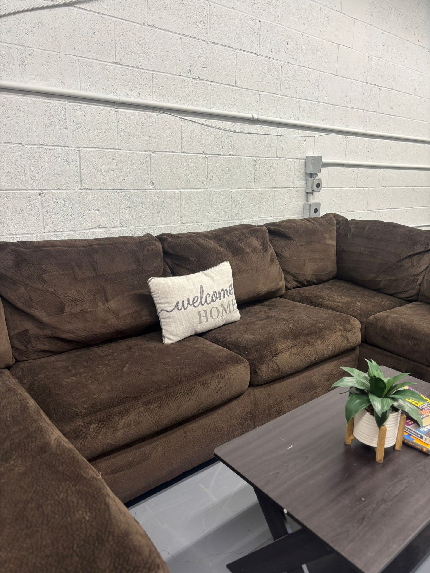 Ashley Furniture Oversized Sectional Sofa w/ Chaise – Plush Chocolate