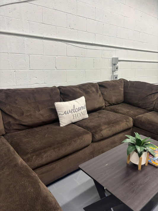 Ashley Furniture Oversized Sectional Sofa w/ Chaise – Plush Chocolate