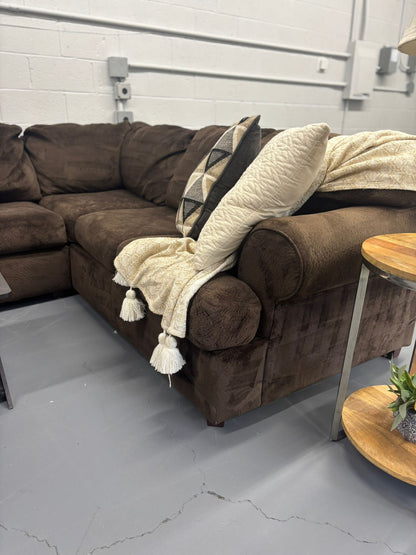 Ashley Furniture Oversized Sectional Sofa w/ Chaise – Plush Chocolate