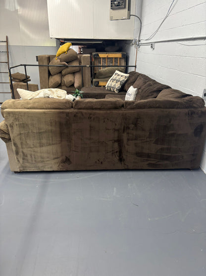 Ashley Furniture Oversized Sectional Sofa w/ Chaise – Plush Chocolate