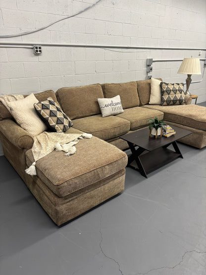 Rowe Double-Chaise Sectional – High-End Comfort & Plush Neutral Fabri