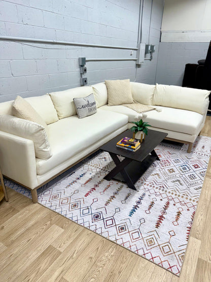 NEW West Elm Hargrove 2-Piece Bumper Chaise Sectional Sofa