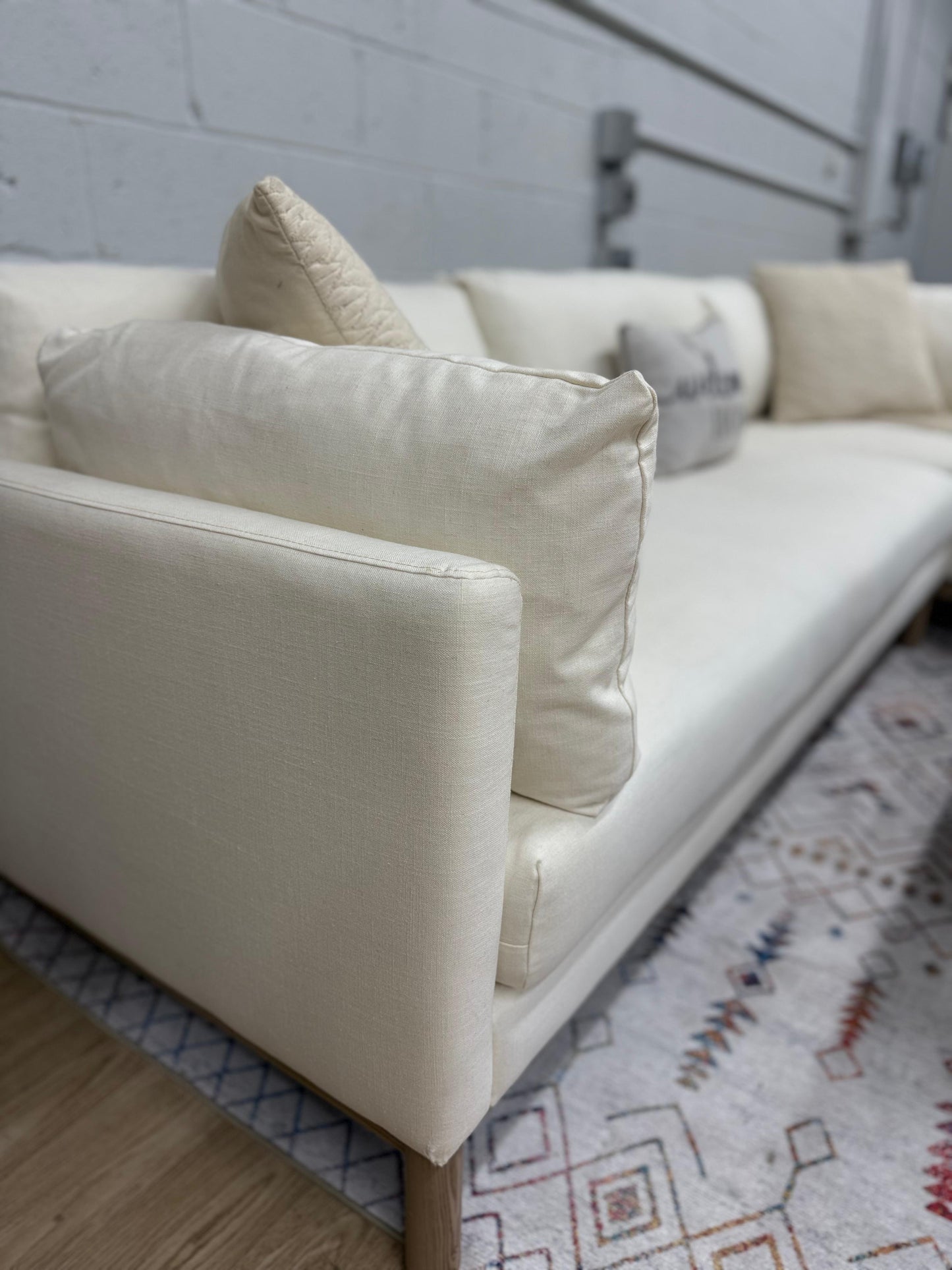 NEW West Elm Hargrove 2-Piece Bumper Chaise Sectional Sofa