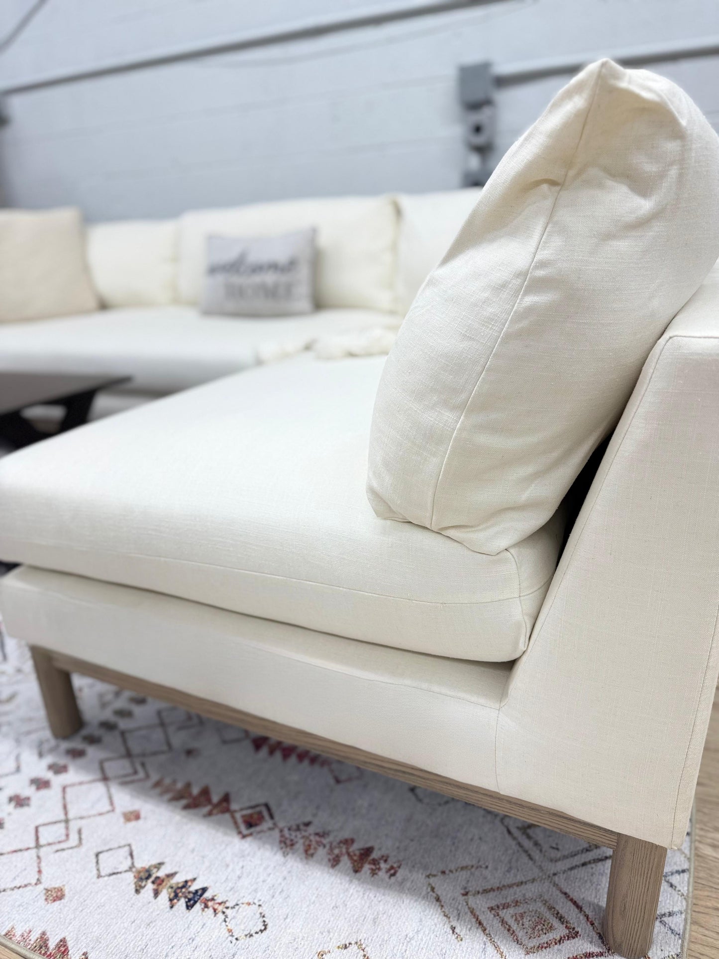 NEW West Elm Hargrove 2-Piece Bumper Chaise Sectional Sofa