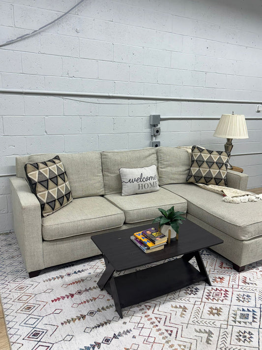 West Elm Henry 2-Piece Chaise Sectional – Oatmeal Linen Weave
