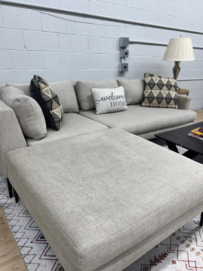 West Elm Andes 3-Piece Ottoman Sectional – Oatmeal Yarn-Dyed Weave