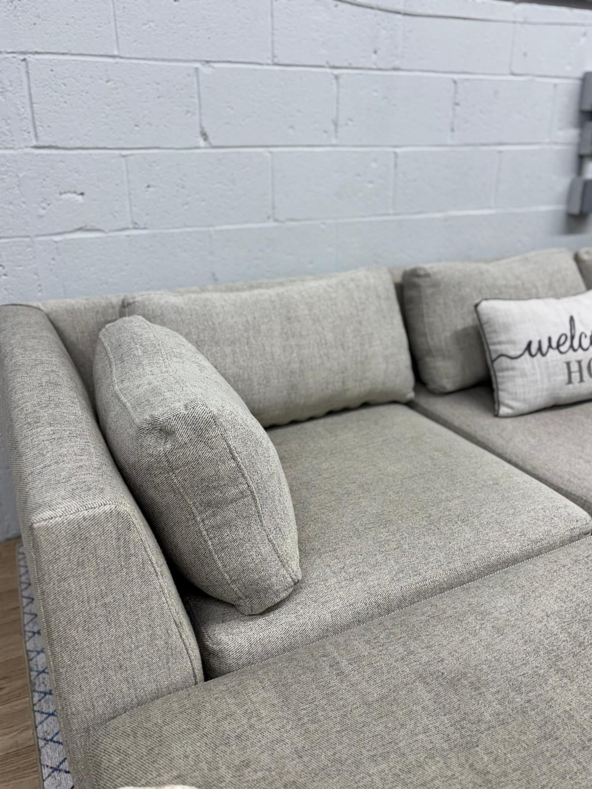 West Elm Andes 3-Piece Ottoman Sectional – Oatmeal Yarn-Dyed Weave