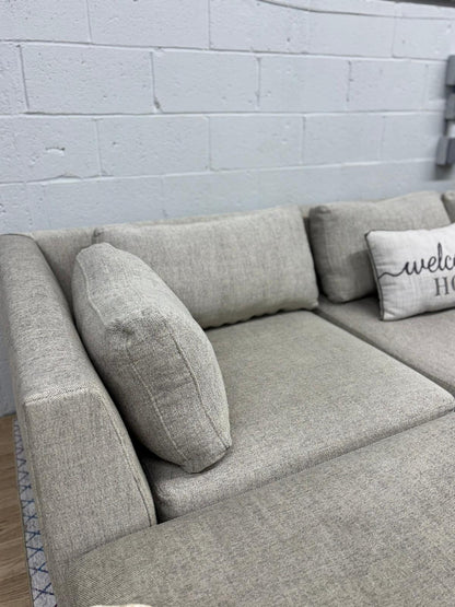West Elm Andes 3-Piece Ottoman Sectional – Oatmeal Yarn-Dyed Weave