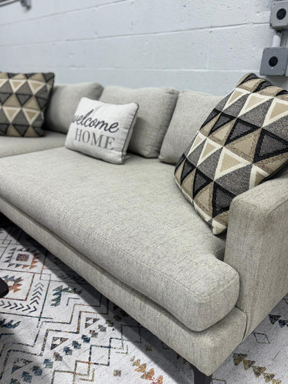 West Elm Andes 3-Piece Ottoman Sectional – Oatmeal Yarn-Dyed Weave