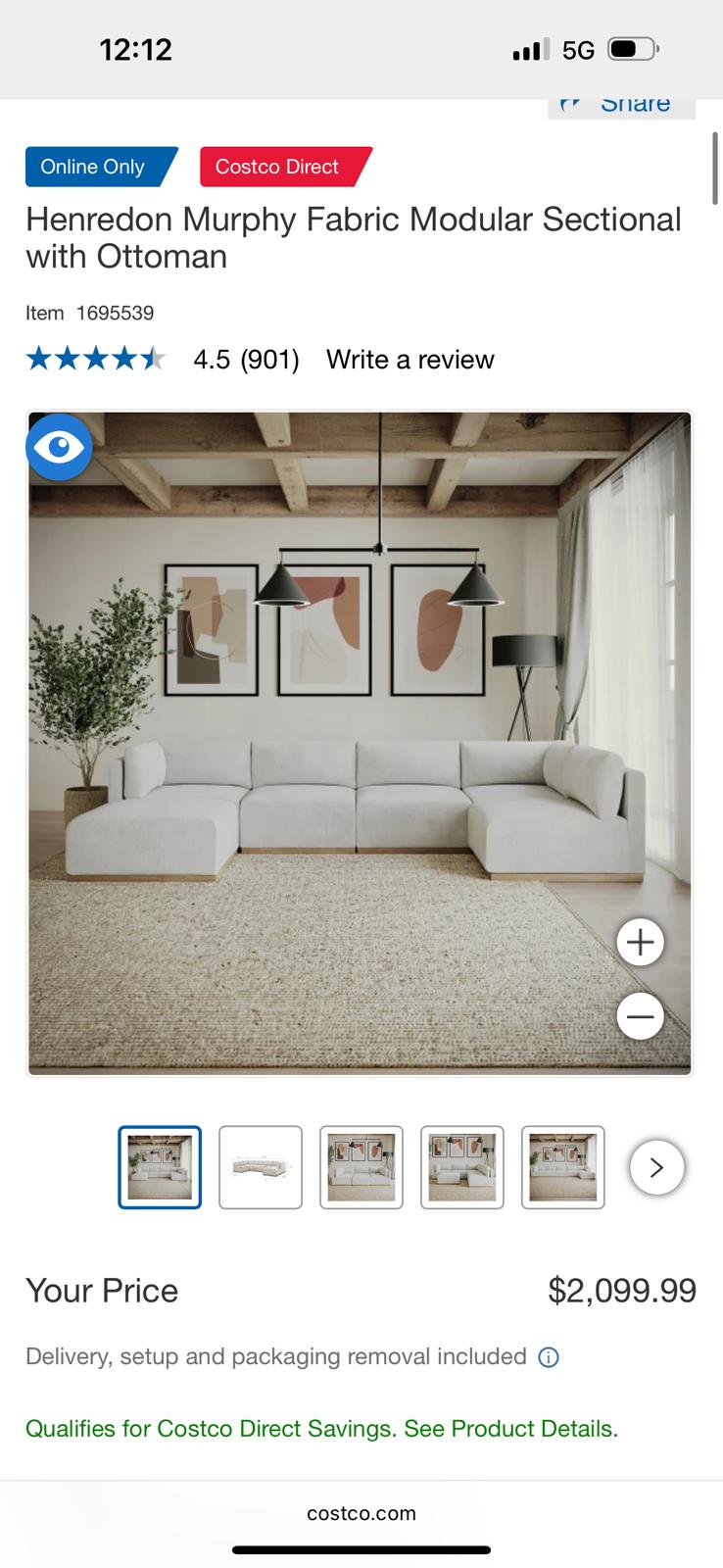 Henredon Murphy Modular Sectional with Ottoman – Fabric Upholstery