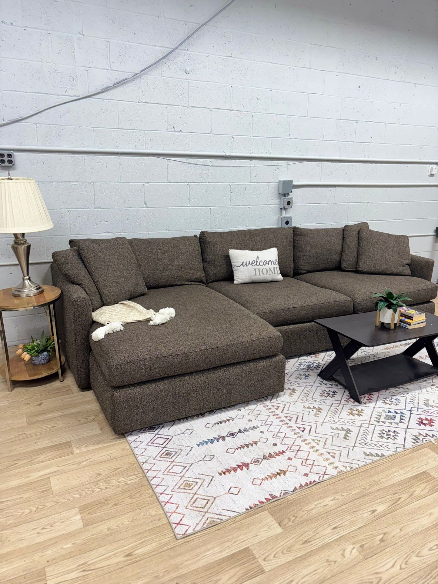 Crate and Barrel Lounge Deep 2-Piece Sectional with Chaise Lounge