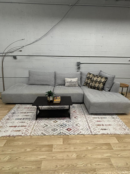Macon 3-Piece Fabric Modular Sectional – Light Gray