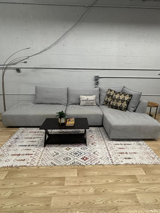 Macon 3-Piece Fabric Modular Sectional – Light Gray