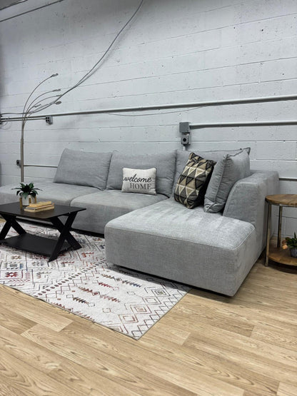 Macon 3-Piece Fabric Modular Sectional – Light Gray