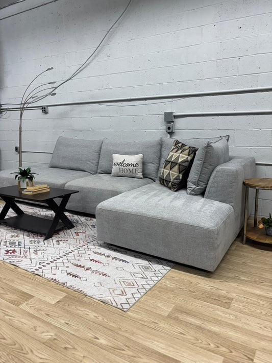 Macon 3-Piece Fabric Modular Sectional – Light Gray