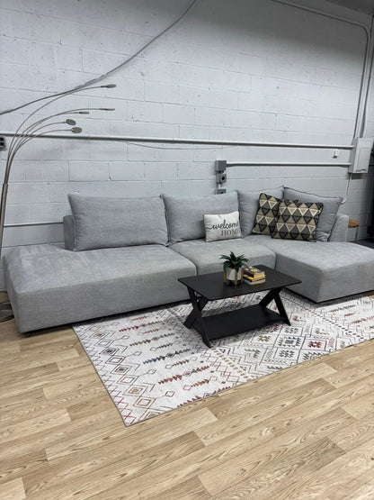 Macon 3-Piece Fabric Modular Sectional – Light Gray