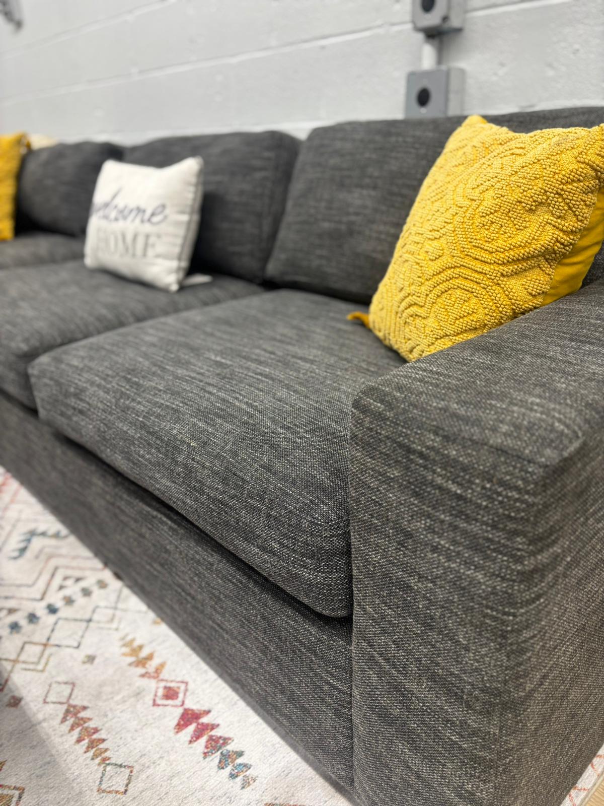 West Elm Urban 2-Piece Sleeper Sectional w/ Storage Chaise – Basket Weave, Midnight