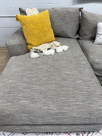 Modern Gray 2-Piece Sectional Sofa w/ Chaise