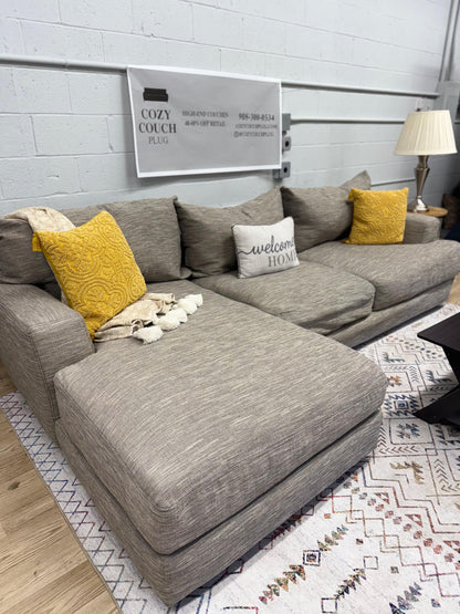 Modern Gray 2-Piece Sectional Sofa w/ Chaise