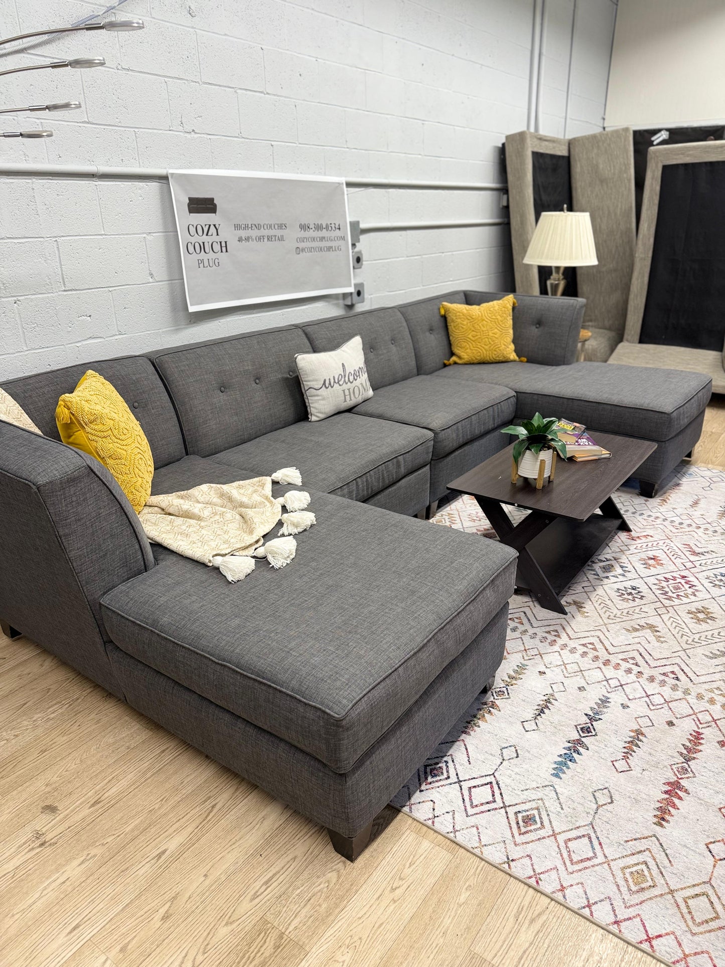 Macy’s Harper 4pc Sectional – Charcoal Gray