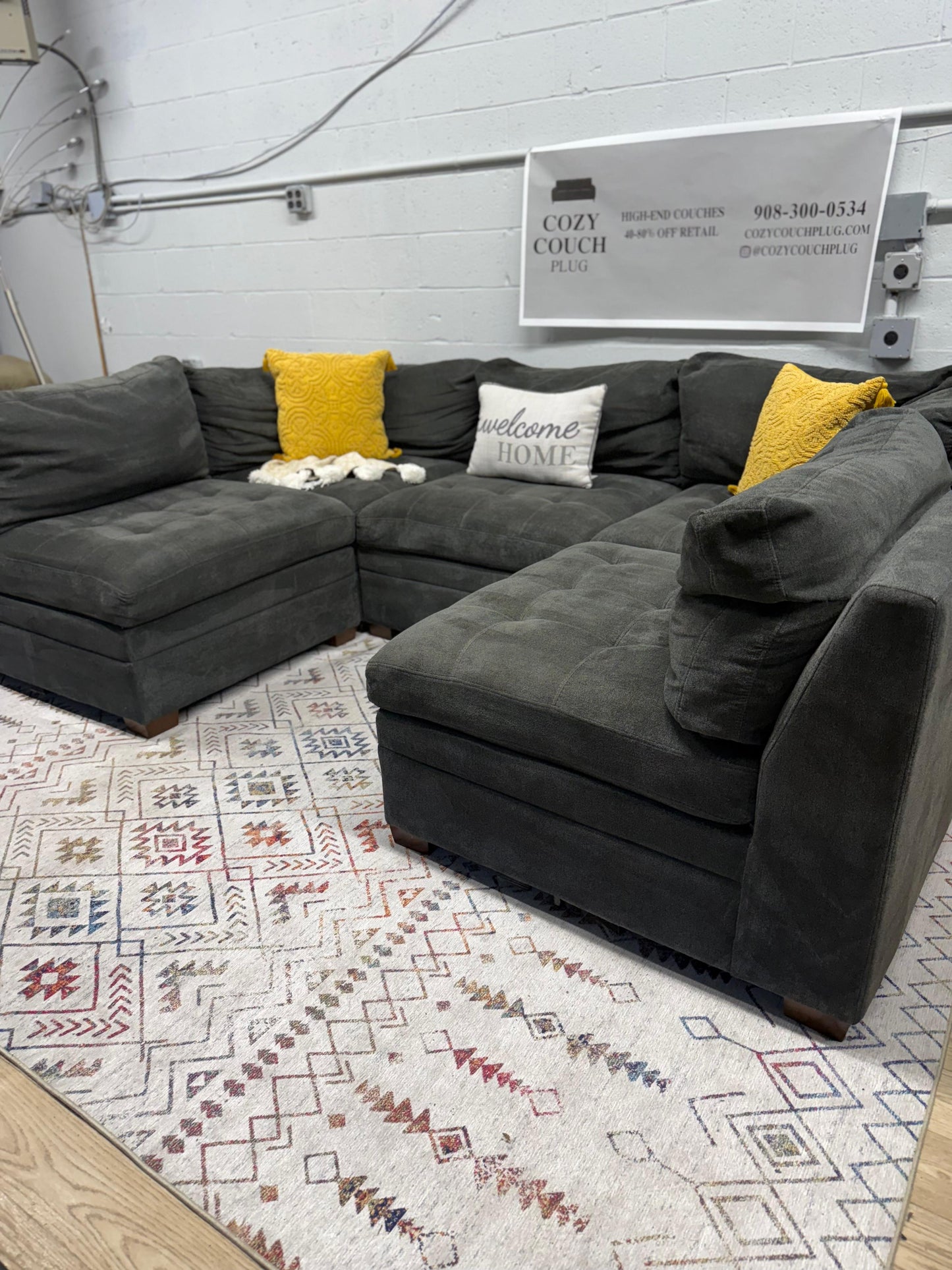 Thomasville Tisdale 5pc Sectional – Charcoal Gray