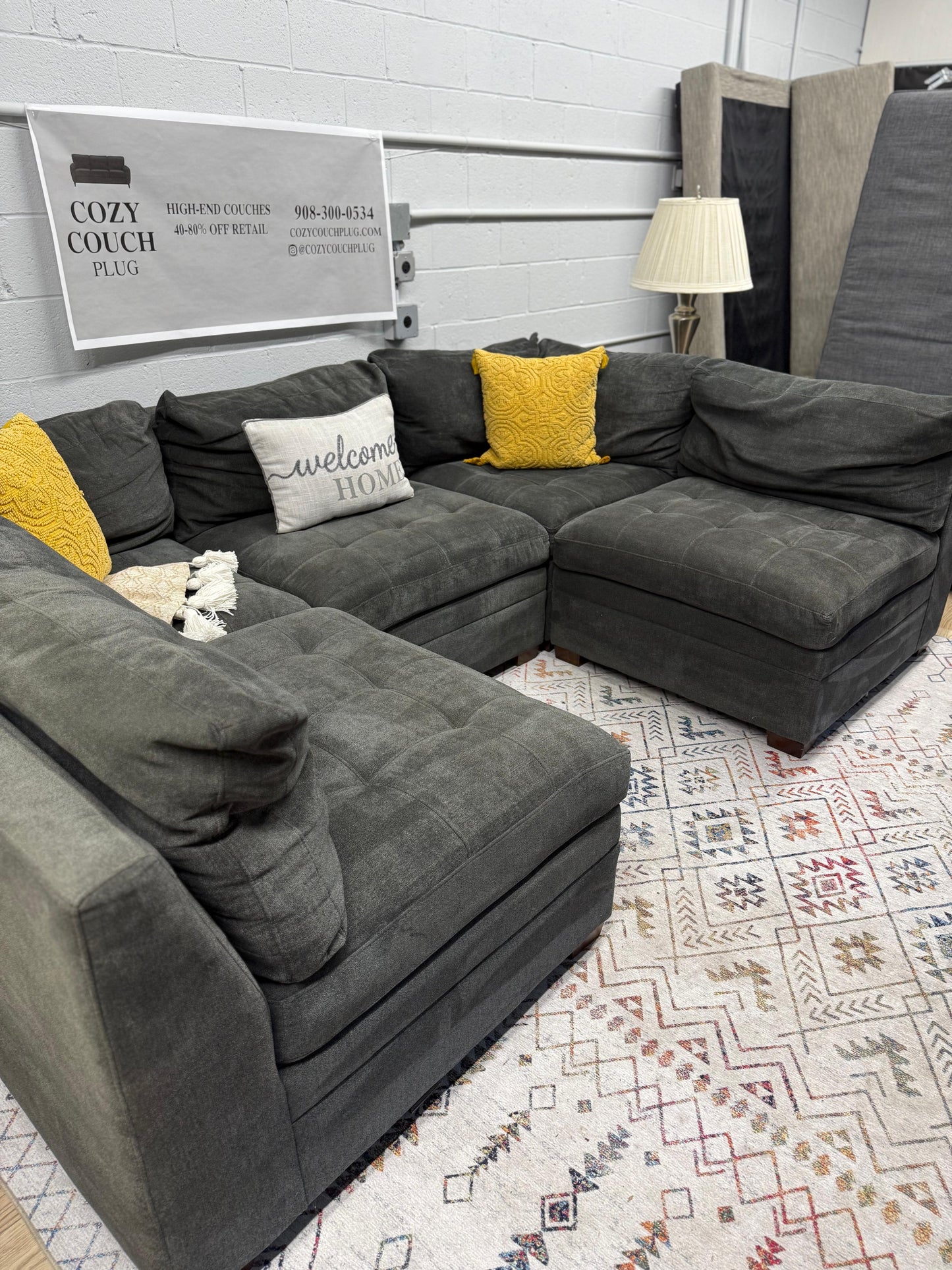 Thomasville Tisdale 5pc Sectional – Charcoal Gray