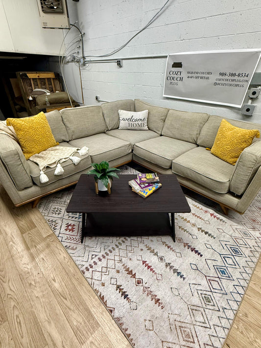 Article Timber 93” Corner Sectional – Pebble Gray