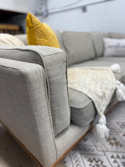 Article Timber 93” Corner Sectional – Pebble Gray