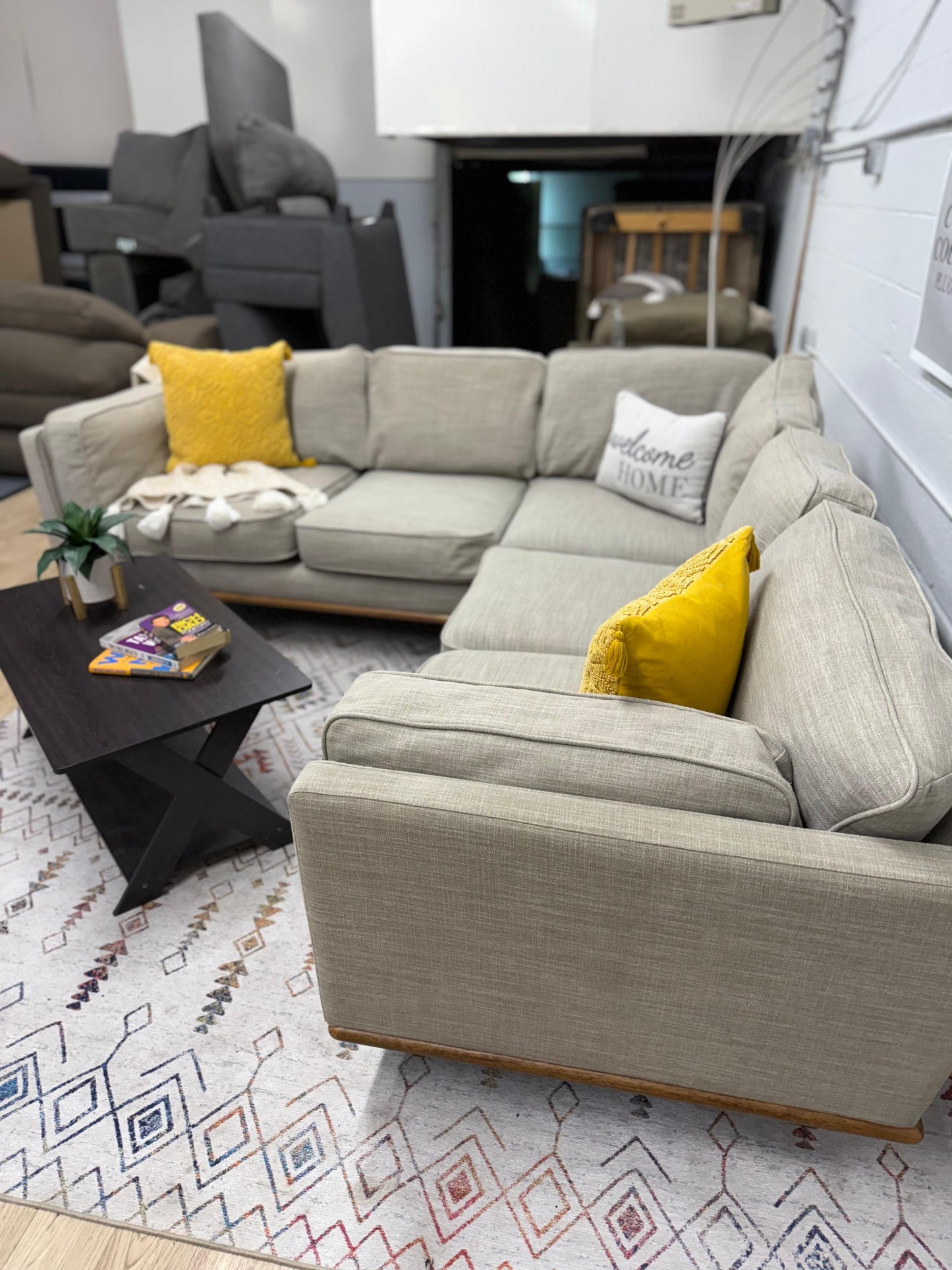 Article Timber 93” Corner Sectional – Pebble Gray