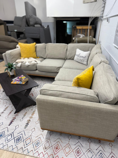 Article Timber 93” Corner Sectional – Pebble Gray