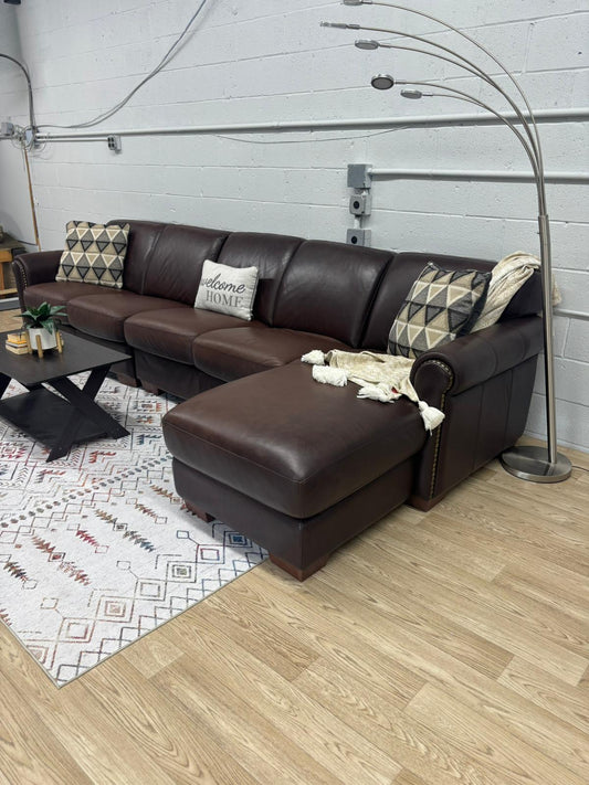 Chateau d’Ax Italian Leather Sectional Sofa