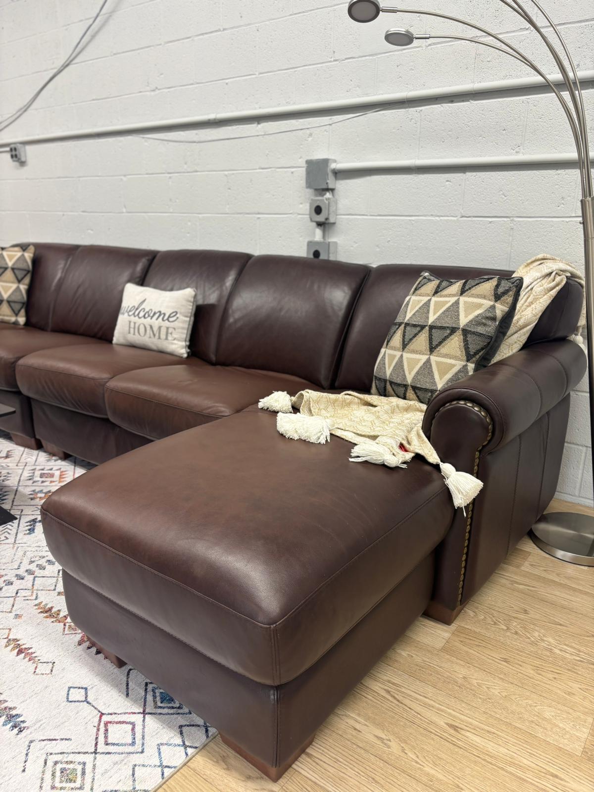 Chateau d’Ax Italian Leather Sectional Sofa