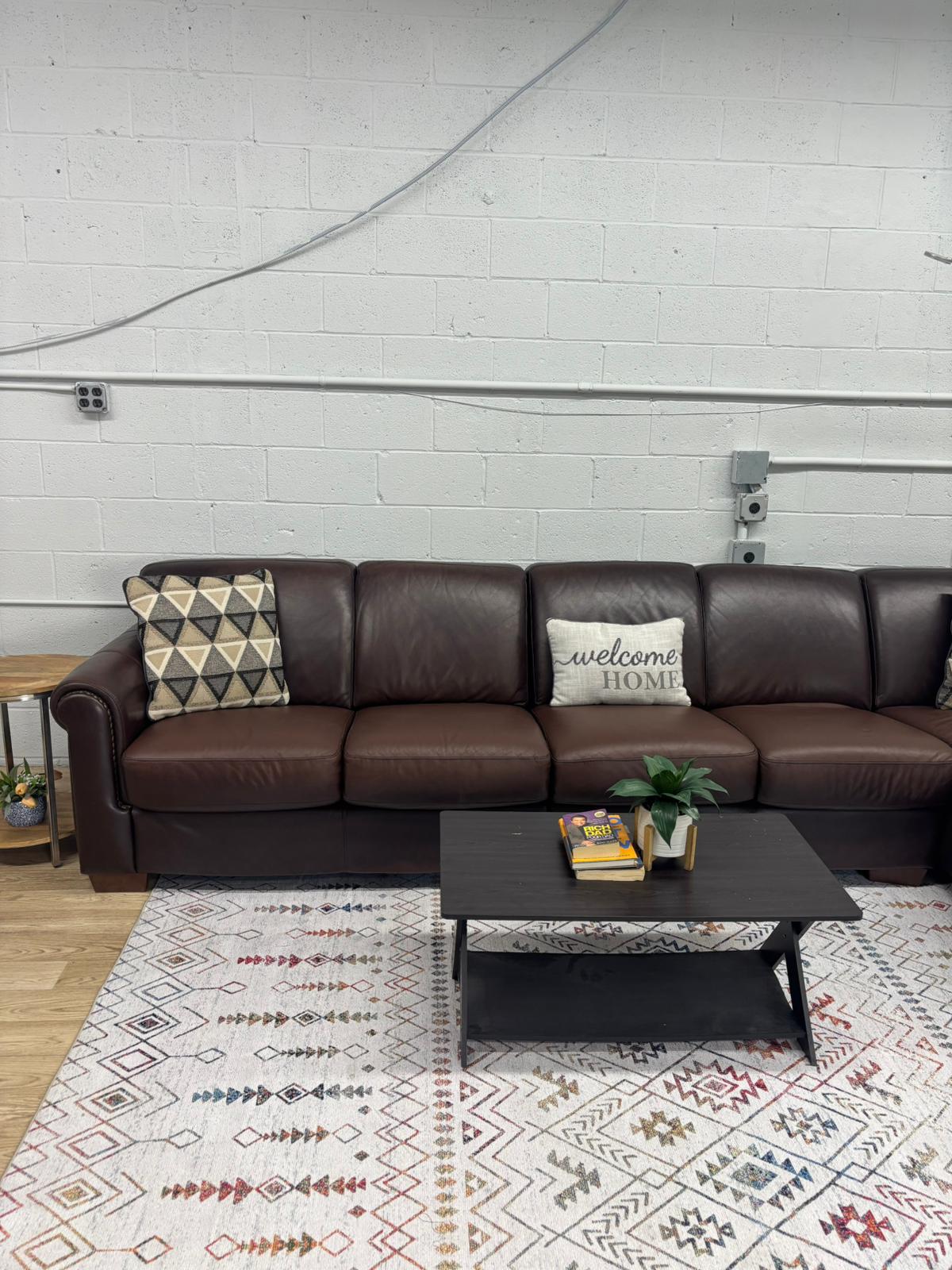 Chateau d’Ax Italian Leather Sectional Sofa