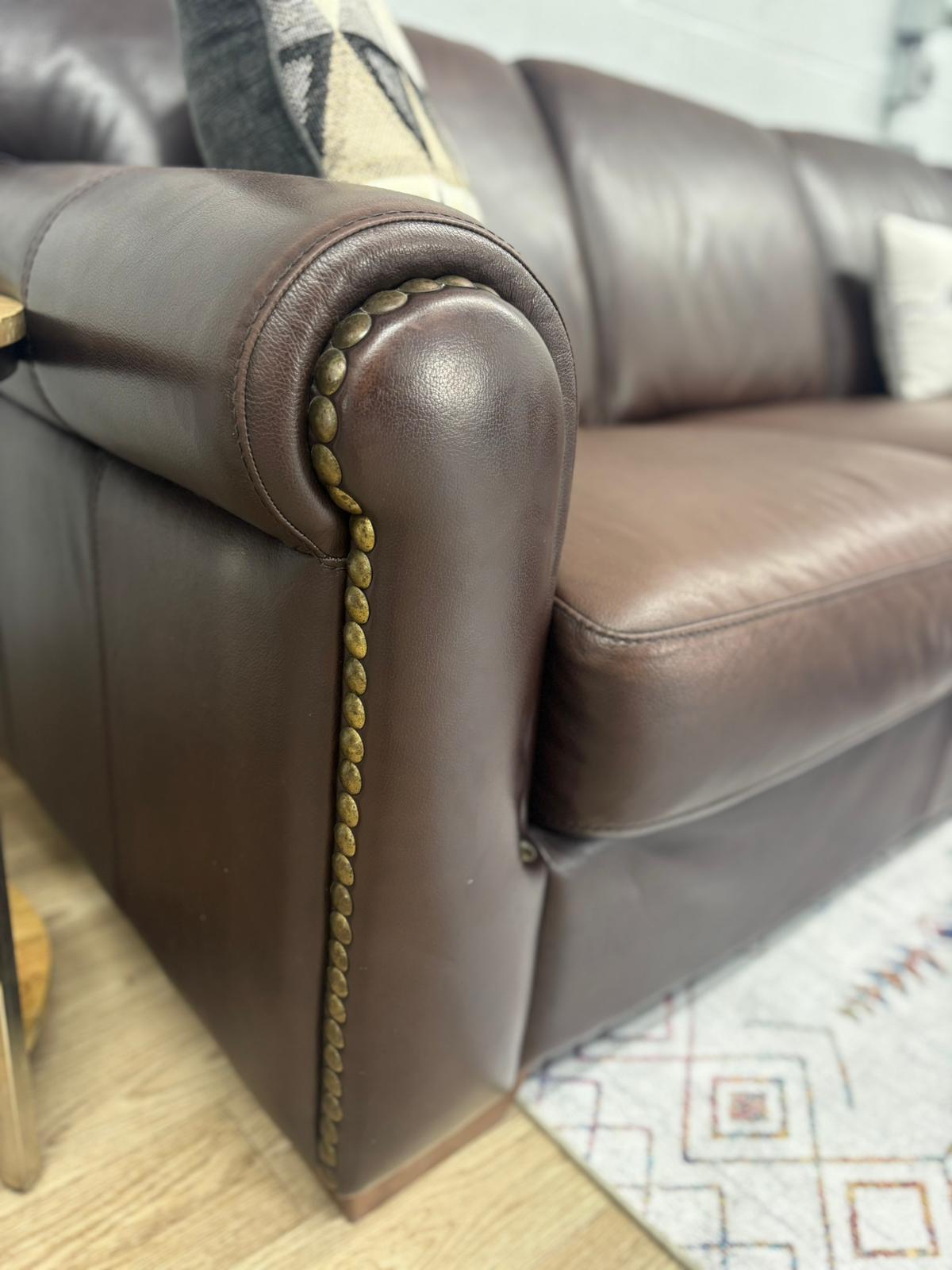 Chateau d’Ax Italian Leather Sectional Sofa