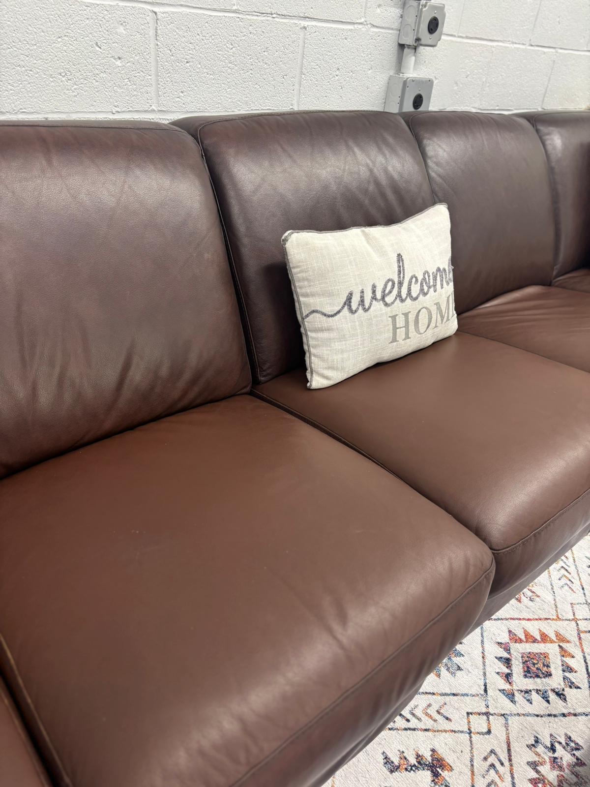 Chateau d’Ax Italian Leather Sectional Sofa
