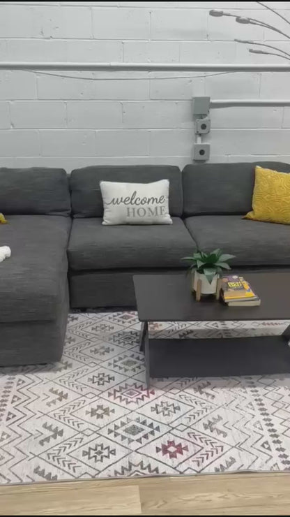 West Elm Urban 2-Piece Sleeper Sectional w/ Storage Chaise – Basket Weave, Midnight