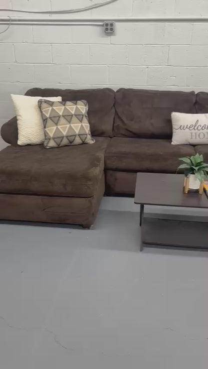Ashley Furniture Oversized Sectional Sofa w/ Chaise – Plush Chocolate