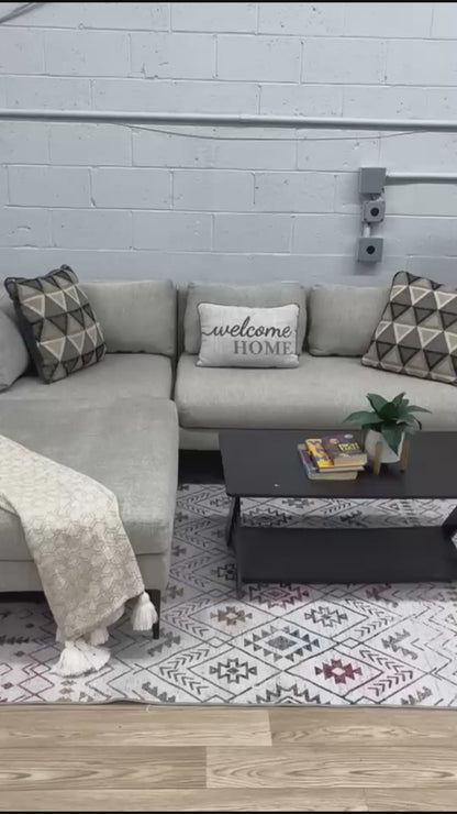 West Elm Andes 3-Piece Ottoman Sectional – Oatmeal Yarn-Dyed Weave